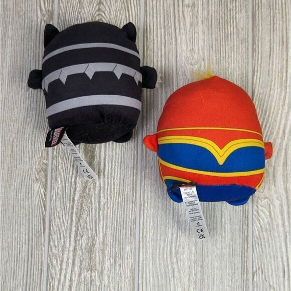 Marvel Set of 2 Cuutopia Black Panther & Captain America Red Plush Toys - Picture 2 of 7
